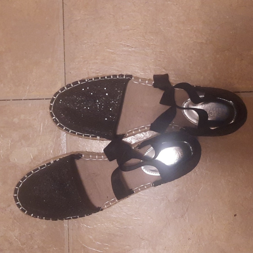 2 For $15 Kenneth Cole Black Glitter Espadrille
